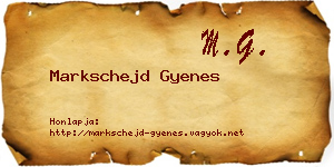 Markschejd Gyenes névjegykártya